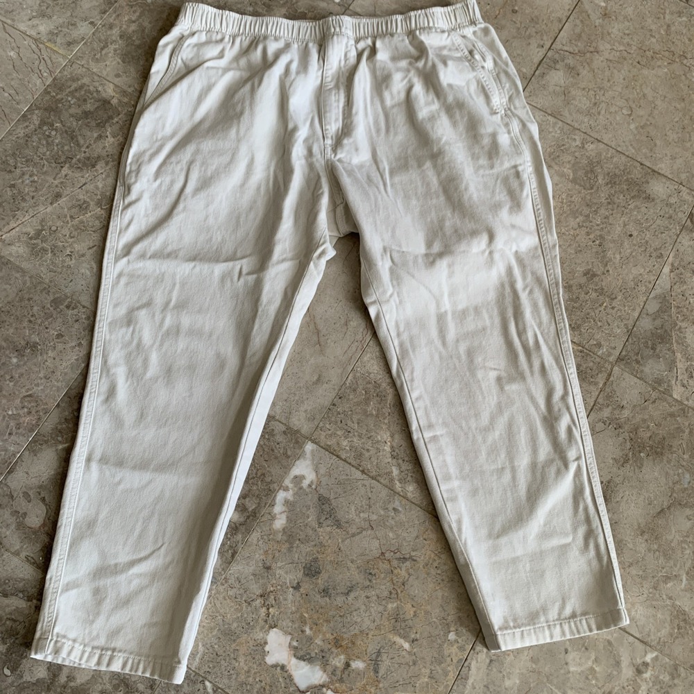 The Territory Ahead Pants Men XL Beige Stretch Cotton Knit Drawstring ALTERED